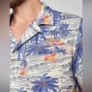 Faherty Kona Loop Collar Camp Shirt Mens XL Hawaiian Tropical Vacation Summer